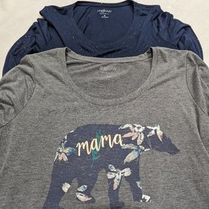 Set of 2 a:glow maternity long sleeve shirts